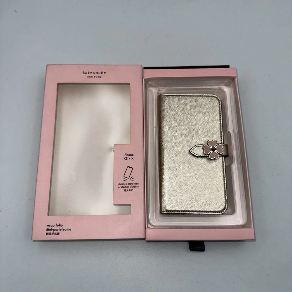 Kate Spade New York Glitter Black‎ Wrap Folio Smartphone Case iPhone X/XS
